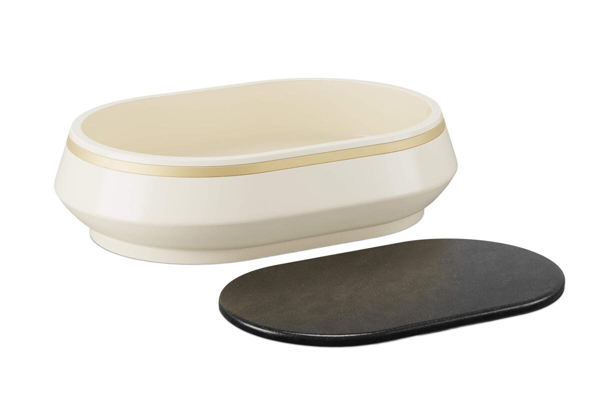 Dina Classic Ivory with Golden profile and black stone heater